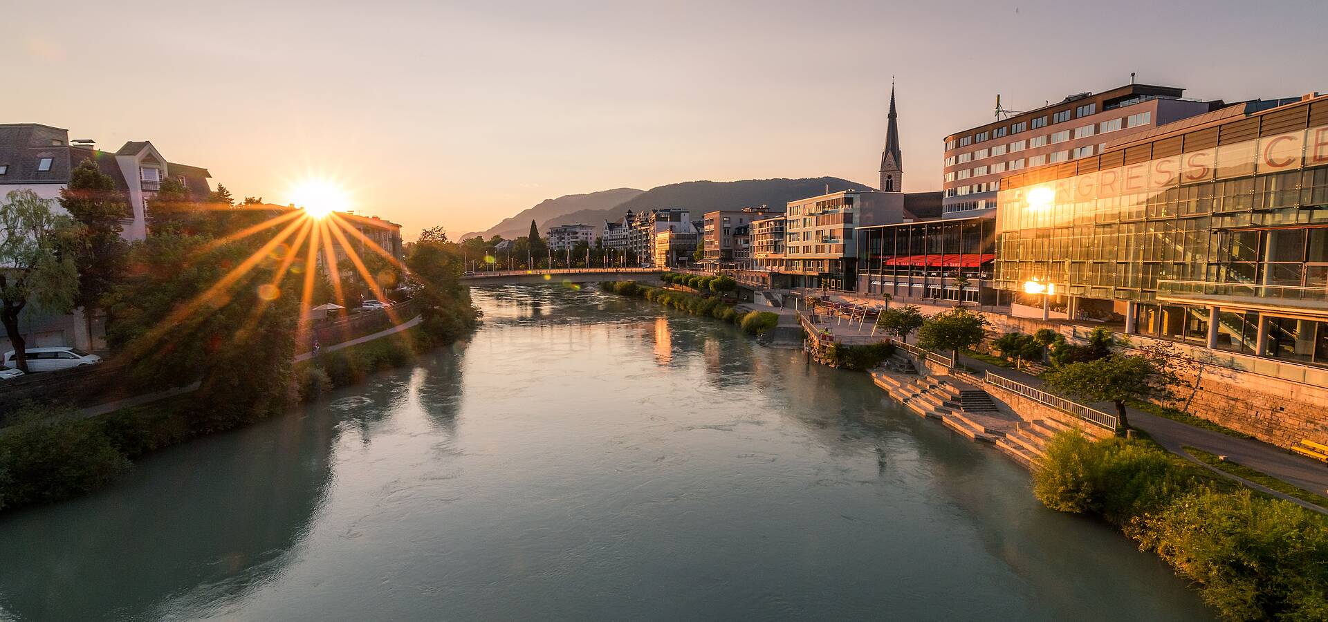 Villach Stadt Sonnenuntergang 3