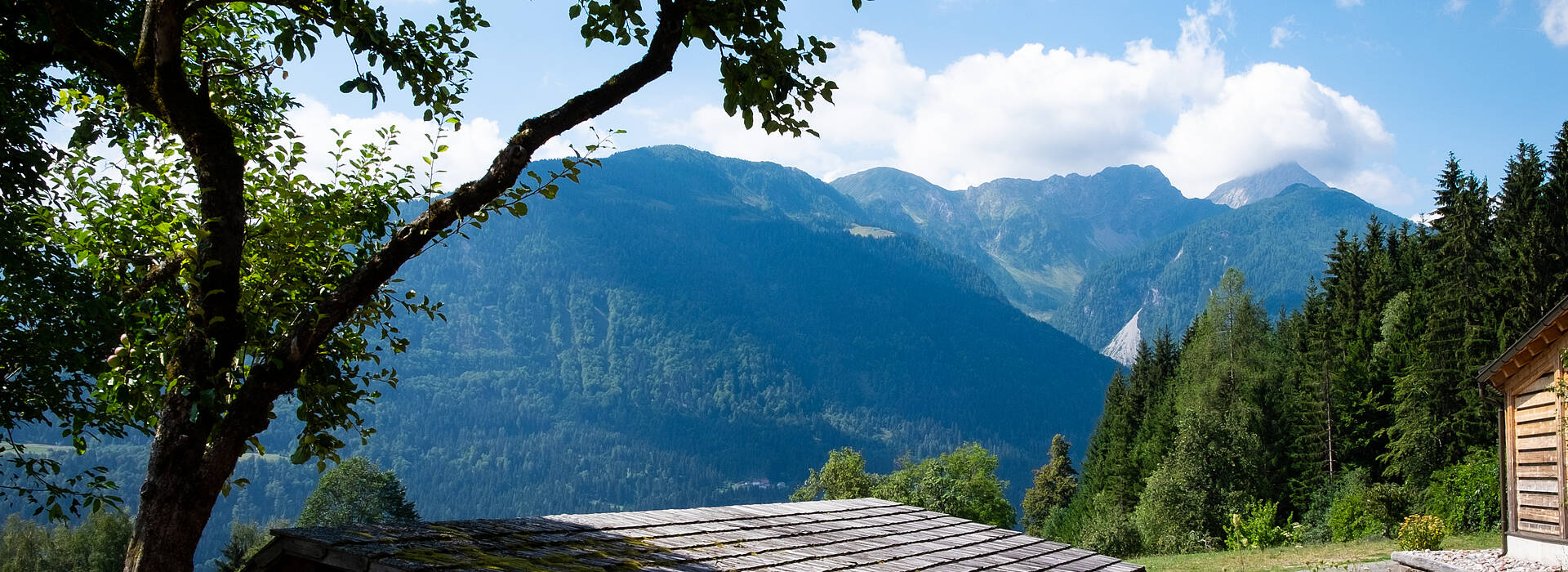 Blick vom Gasperhof in die Karnischen Alpen