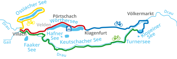 Übersichtskarte Velovista Kärnten-Seenschleife